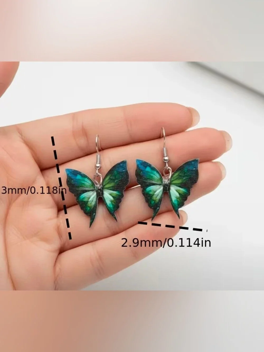 $8 Each Or Bundle 5/$20 Green Blue Butterfly Dangle Earrings